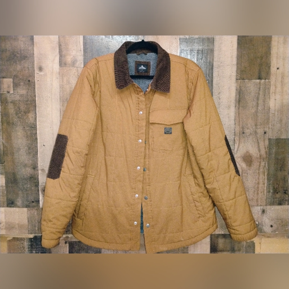 Rip Curl Men's Tan Quilted Winter Jacket SiE Medium Sherpa Lined